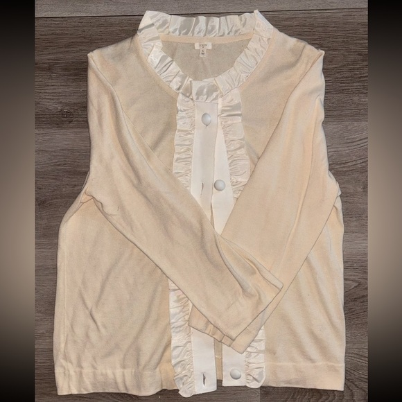 J. Crew Cream Ruffle Top - Picture 4 of 4